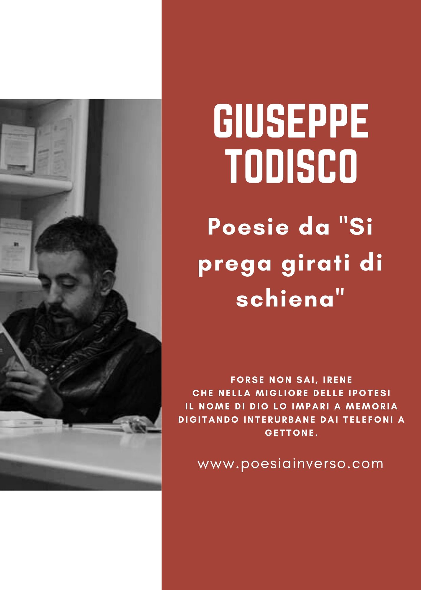 Giuseppe Todisco – Poesie da “Si prega girati di schiena”