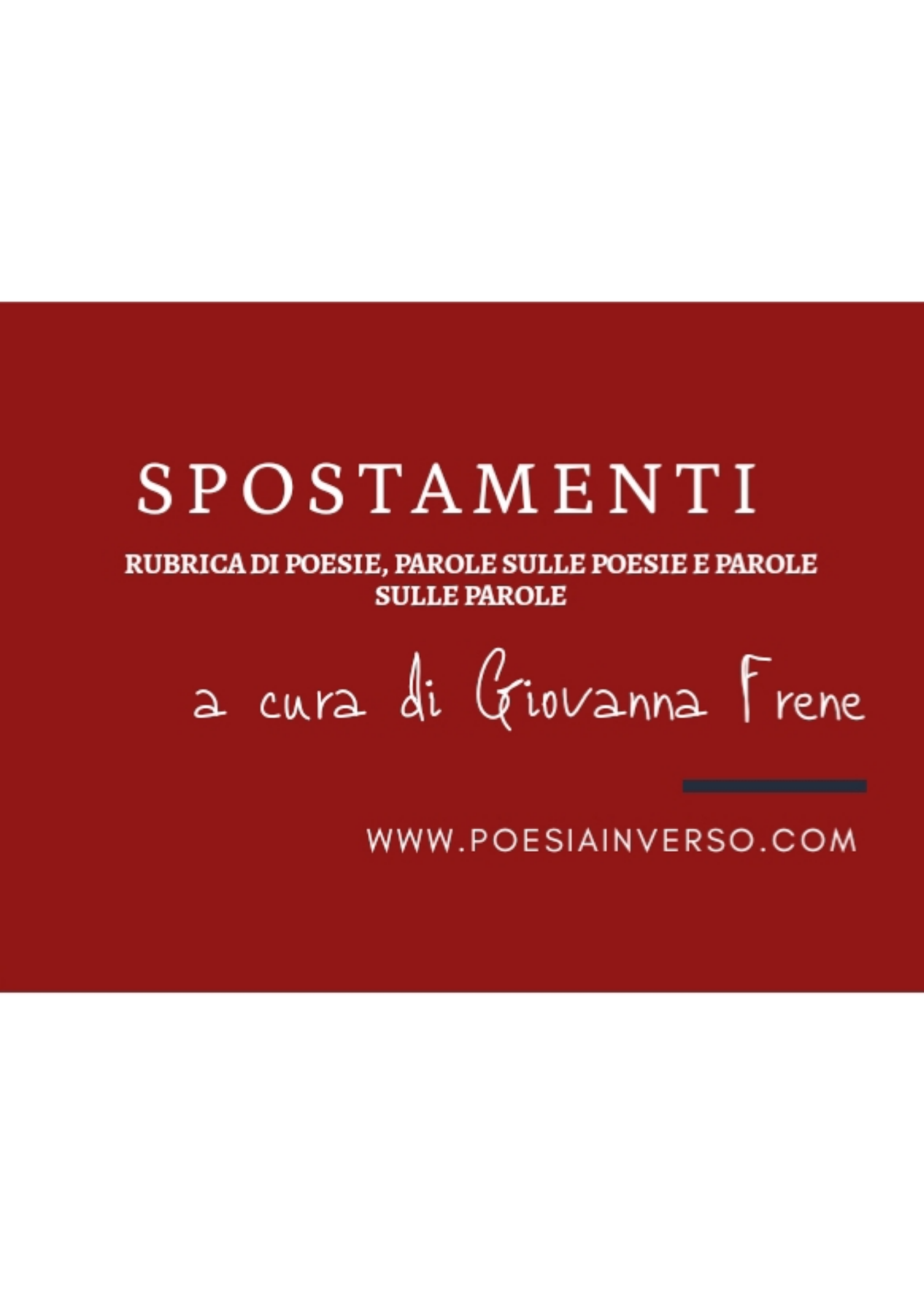 Spostamenti #1 – Maria Grazia Calandrone